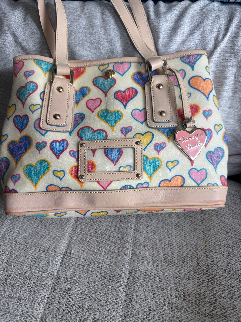 Vintage Dooney & Bourke Y2K Scribble Heart Satchel